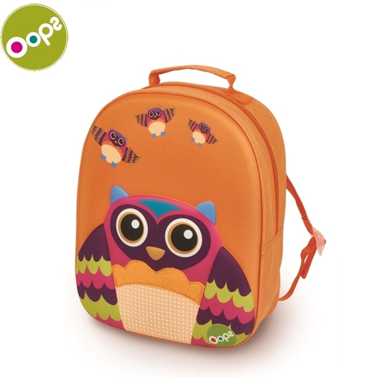 Picture of Oops Owl 3D Krāsaina mīksta bērnu mugursoma no 18m+ (24.5x31x11cm) Oranža 30007.12
