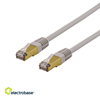 Picture of Patch cable DELTACO S/FTP Cat6a, 10m, 500MHz, Delta-certified, LSZH, gray / SFTP-610AH