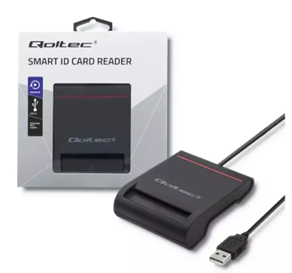 Attēls no Qoltec Q-50642 ID Card Reader USB 2.0