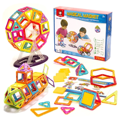 Изображение RoGer Magnetic Blocks for Kids 71pcs