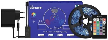 Attēls no Sonoff L2 Lite Viedās Mājas Bluetooth LED Gaismas lente 300lm RGB 5m ar Pulti & Uzlādes Adapteri Melna
