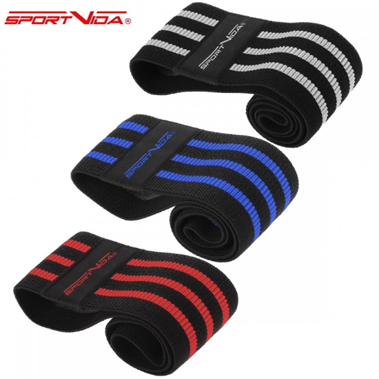 Изображение SportVida Fitnesa & Krossfit Augstas pretestības Gumiju komplekts 3gab. priekš sēžas muskuļiem 32/36/40*8cm