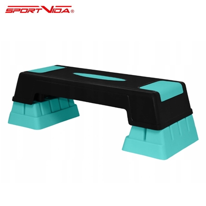 Изображение SportVida Univerāla 3 līmeņu Aerobikas platforma - Step Sols (76x29cm) Zils / Melns