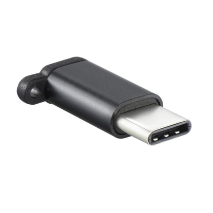Attēls no TakeMe Lādētāja vada Adapteris no Micro USB (ligzda) uz USB-C (Type-C) spraudnis Melns (OEM)