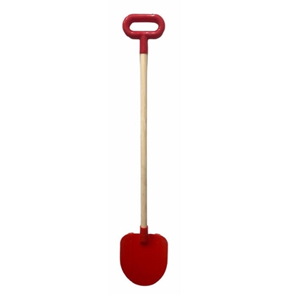 Picture of Vigo Kids Toy Plastic Spade with 60cm wooden handle and grip (spade size 18x16cm) Red