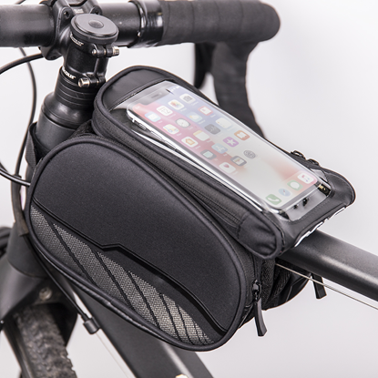 Attēls no Waterproof bicycle frame bag with a removable phon