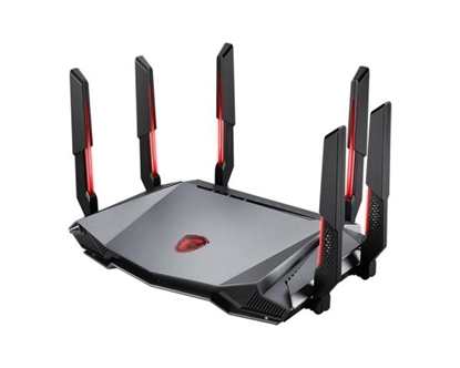Attēls no Wireless Router|MSI|Wireless Router|6600 Mbps|IEEE 802.11a|IEEE 802.11b|IEEE 802.11g|IEEE 802.11n|IEEE 802.11ac|IEEE 802.11ax|USB 3.0|4x10/100/1000M|1x2.5GbE|LAN \ WAN ports 1|GRAXE66