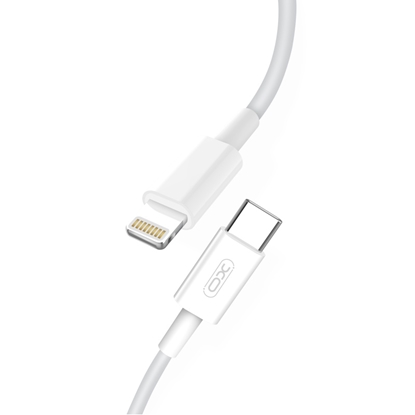 Attēls no XO NB113 Izturīgs TPE Universāls USB-C (Type-C) uz Lightning PD Datu & Ātrās  2.4A Chuzlādes Vads 1m Balts