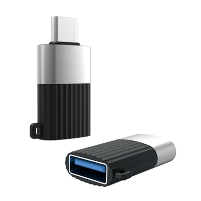 Изображение XO NB149-F Vada Adapteris OTG - Konverteris no USB 3.0 ligzda uz USB-C spraudnis Melns