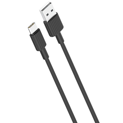 Attēls no XO NB156 Izturīgs TPE Universāls USB uz USB-C Datu & Ātrās uzlādes 2.4A Kabelis 1m Melns