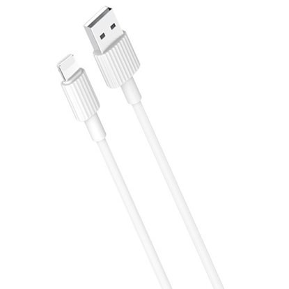 Picture of XO NB156 Izturīgs TPE Universāls USB-C uz Lightning PD Datu & Ātrās 2.4A Uzlādes Vads 1m Balts