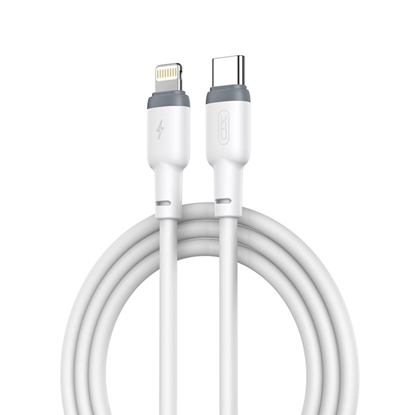Attēls no XO NB208A Durable TPE Universāls USB-C uz Lightning PD 20W Datu & Ātrās uzlādes Kabelis 1m Balts