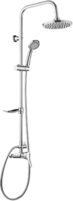 Изображение Zestaw prysznicowy Deante Joko Round z deszczownic z bateri chrom (NBJ 01RK)