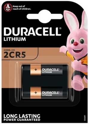 Attēls no 2CR5 baterijas 6V Duracell litija 2CR5 iepakojumā 1 gb.