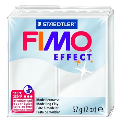 Изображение Cietējoša modelēšanas masa FIMO EFFECT, 57 g, caurspīdīgi baltā krāsa (translucen white)