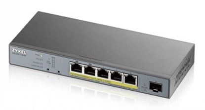 Picture of ZYXEL GS1350-6HP, 6 PORT MANAGED CCTV POE SWITCH, LONG RANGE, 60W, 802.3BT (1 YEAR NCC PRO PACK LICENSE BUNDLED)