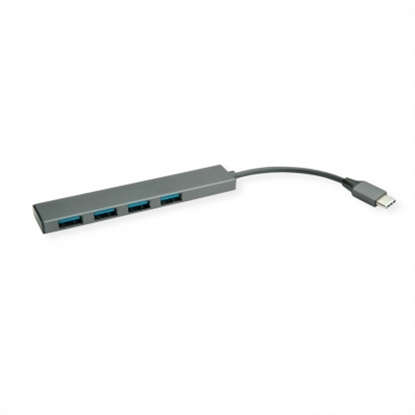Изображение ROLINE USB 3.2 Gen 1 Hub, 4 Ports, Type C connection cable
