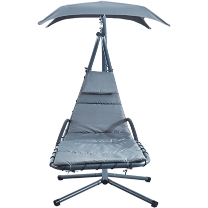 Изображение Šūpojošs šūpuļkrēsls ar lietussargu Lisbon tumši pelēks