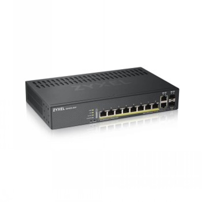 Picture of ZYXEL GS1920-8HPV2, 10 PORT SMART MANAGED SWITCH 8X GIGABIT COPPER AND 2X GIGABIT DUAL PERS., HYBRID MODE, STANDALONE OR NEBULAFLEX CLOUD, 130 WATT POE, FANLESS