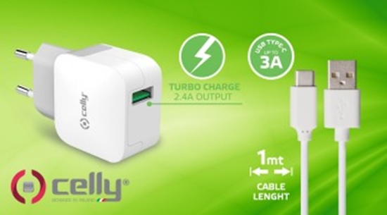 Picture of CELLY TRAVEL CHARGER TURBO+TYPE-C CABLE