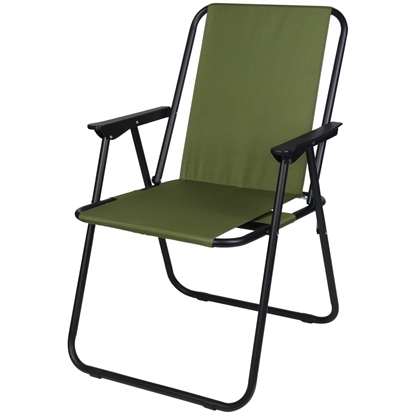 Изображение Tūristu krēsls ar roku balstiem 52x44x75 cm zaļš salokāms