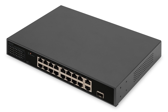 Изображение Digitus | 16 Port Fast Ethernet PoE Switch | DN-95355 | Unmanaged | Rackmountable | 10/100 Mbps (RJ-45) ports quantity 16 | SFP ports quantity 1