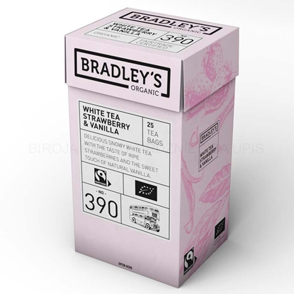Picture of Baltā tēja BRADLEY'S bioloģiskā ar zemeņu un vaniļas aromātu, 25gab