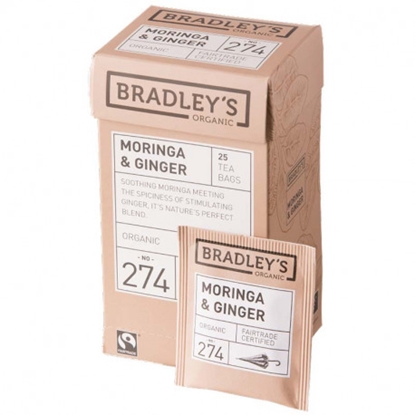 Изображение Bioloģiskā tēja BRADLEY'S ar moringu un ingveru, 25gab