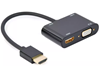 Picture of Adapteris Gembird HDMI Male - HDMI Female + VGA female + Audio Cable Black