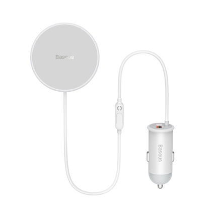 Attēls no Baseus CW01 wireless auto lādētājs ar MagSafe 15W turētāju uz resti + USB-A 25W