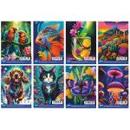 Picture of Bloknots A7/48 lapas rūtiņu ar spirāli,  dažādi dizaini