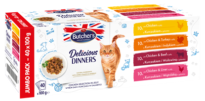 Picture of BUTCHER'S Delicious Dinners Jumbo Pack - wet cat food - 40 x 100g