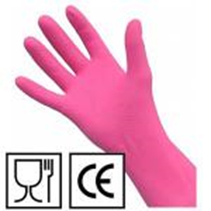 Attēls no Cimdi no gumijas ar floku,  XL,  28cm 380mik,  rozā