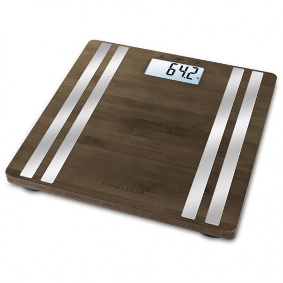 Изображение Medisana BS 552 Rectangle Bamboo, Silver Electronic personal scale
