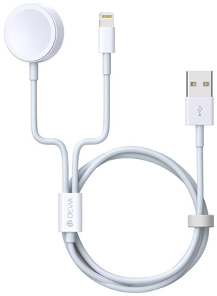 Изображение Devia Smart 2in1 Cable V2 USB - Lightning with inductive charger for Apple Watch