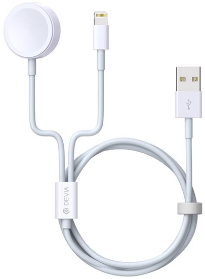 Изображение Devia Smart 2in1 Cable V2 USB - Lightning with inductive charger for Apple Watch