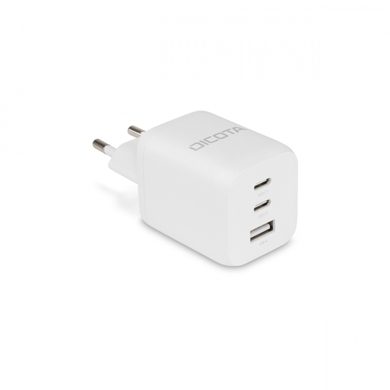 Изображение Dicota Compact 3-Port GaN Wall Charger (65W) EU white