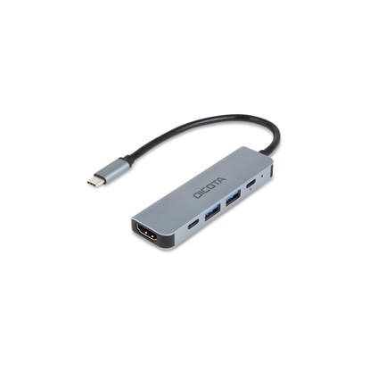 Attēls no Dicota USB-C 5-in-1 Video Hub 4K PD 100W silver