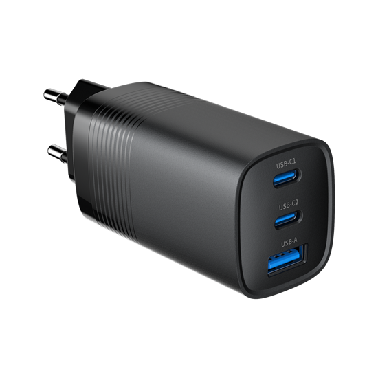 Picture of Gembird TA-UC-PDQC65-01-BK mobile device charger Universal Black AC Fast charging Indoor