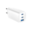 Изображение Gembird TA-UC-PDQC65-01-W 3-port 65 W GaN USB PowerDelivery fast charger, white