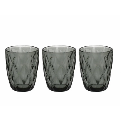 Attēls no Glāzes Rombus pelēka 270ml 3gab.