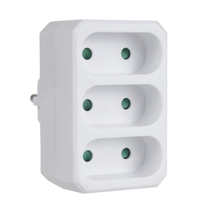 Picture of Gniazdko prądowe x3 plaskie MCE212 