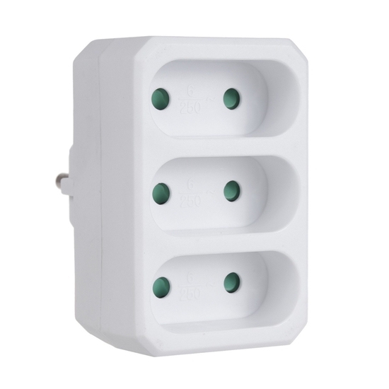 Изображение Gniazdko prądowe x3 plaskie MCE212 