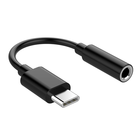 Picture of Riff Adapteris USB-C uz 3.5mm Audio ligzda 9cm priekš Austiņām & Skaļruņiem & Auto (OEM) Black