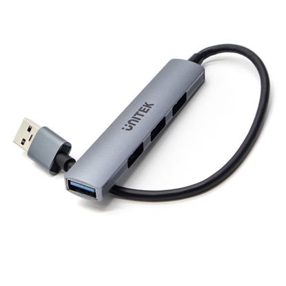 Attēls no Hub USB-A; 3x USB-A 2.0; 1x USB-A 5 Gbps Aluminiowy 