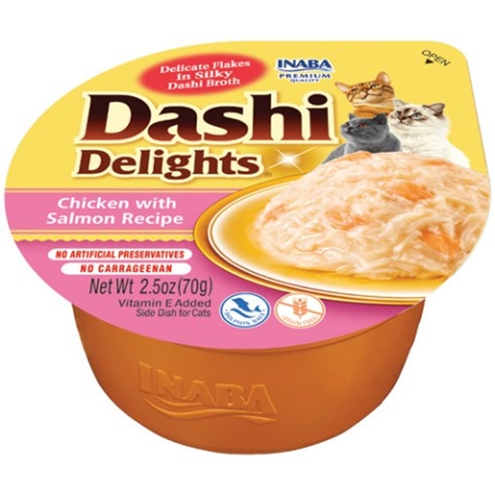 Изображение INABA Dashi Delights Chicken with salmon in broth - cat treats - 70g