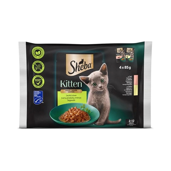 Изображение Konservi kaķēniem Sheba Kitten jauktā izlase 4-paka 4x85g