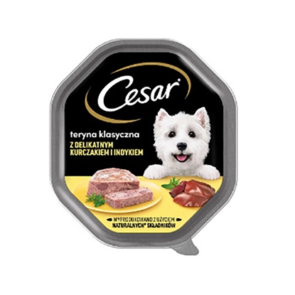 Attēls no Konservi suņiem Cesar tray ar vistu un tītaru 150g