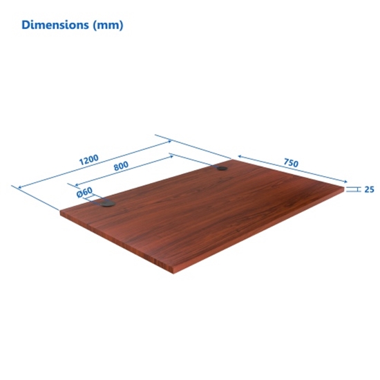 Picture of Up Up Table top M Dark Walnut, 1200x750x25mm (Laminated particle board)