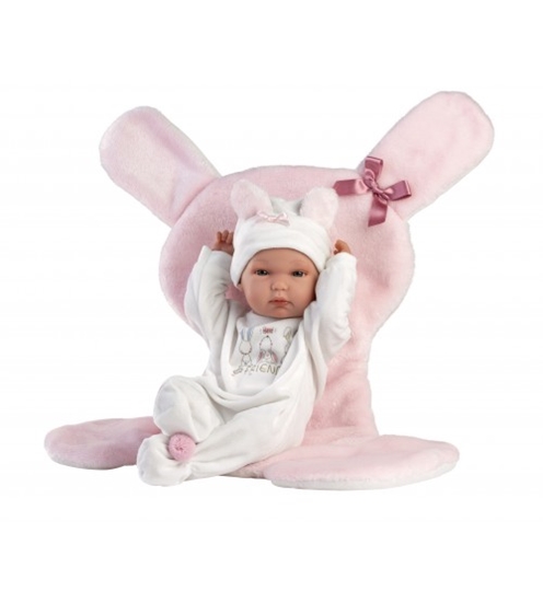 Изображение Lelle zīdainis Bimba meitene ar sedziņu un mānekli (vinila ķermenis) 35 cm Spānija LL63598